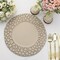 TAUPE 6 Plastic 13" Irregular Round CHARGER PLATES Animal Pattern